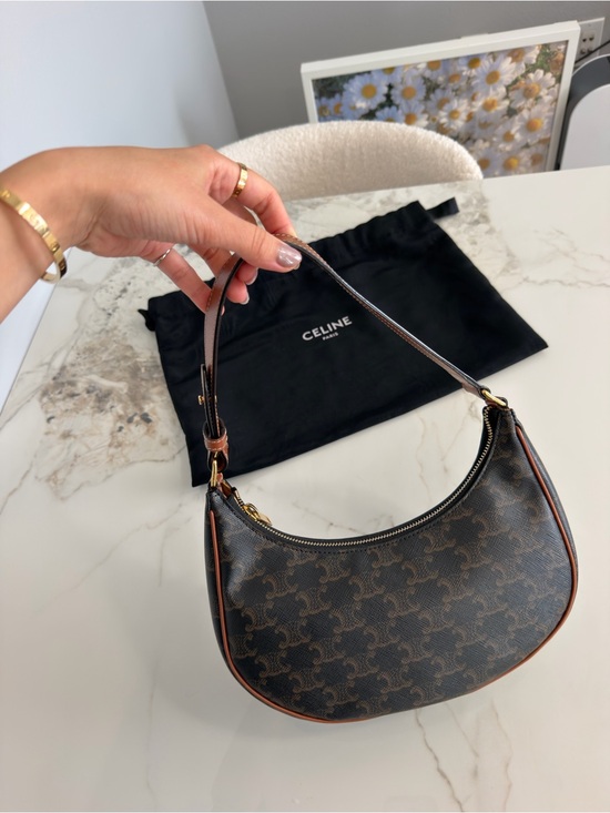 Celine Handbags - Celine Ava Bag Brown Triomphe Crescent Shoulder Bag